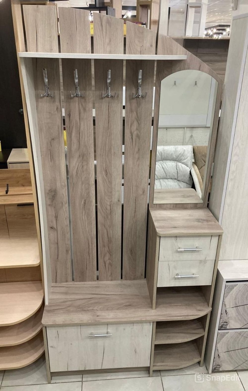 Прихожая Саша 14 дуб крафт серый/дуб крафт белый