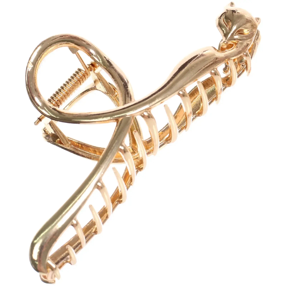 Заколка - краб для волос на блистере «PREMIUM», бесконечность, цвет серебро и золото, 11,5см