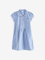 Платье школьное для девочки Next C19-763, Голубой, Белый