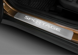 Накладки на пороги Rival для Kia Sportage IV 2016-2022, нерж. сталь, с надписью, 4 шт., NP.2806.3