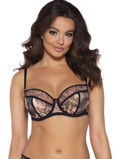 Бюстгальтер plus size хищной расцветки (Размер: 90G) (Цвет: тигровый)