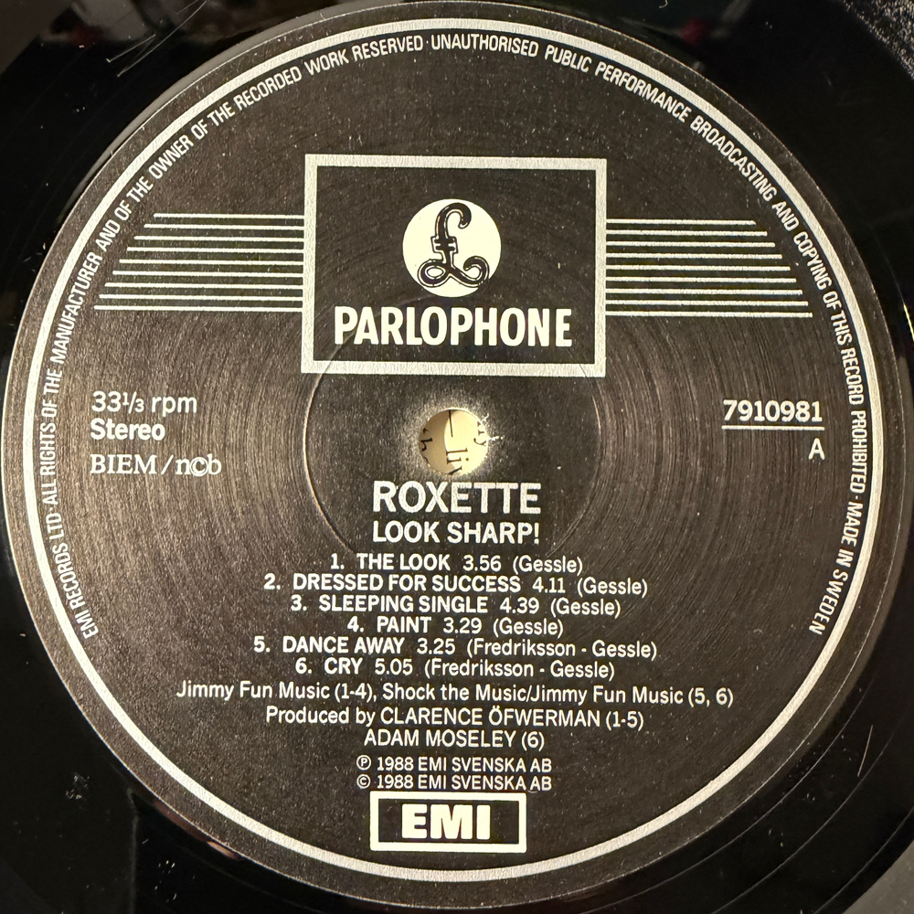 Roxette - Look Sharp! (Швеция 1988г.)