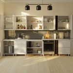 Навесной кухонный шкаф для посуды 60х32х75 см Севилья, кухонный модуль с дверью и полкой, белый