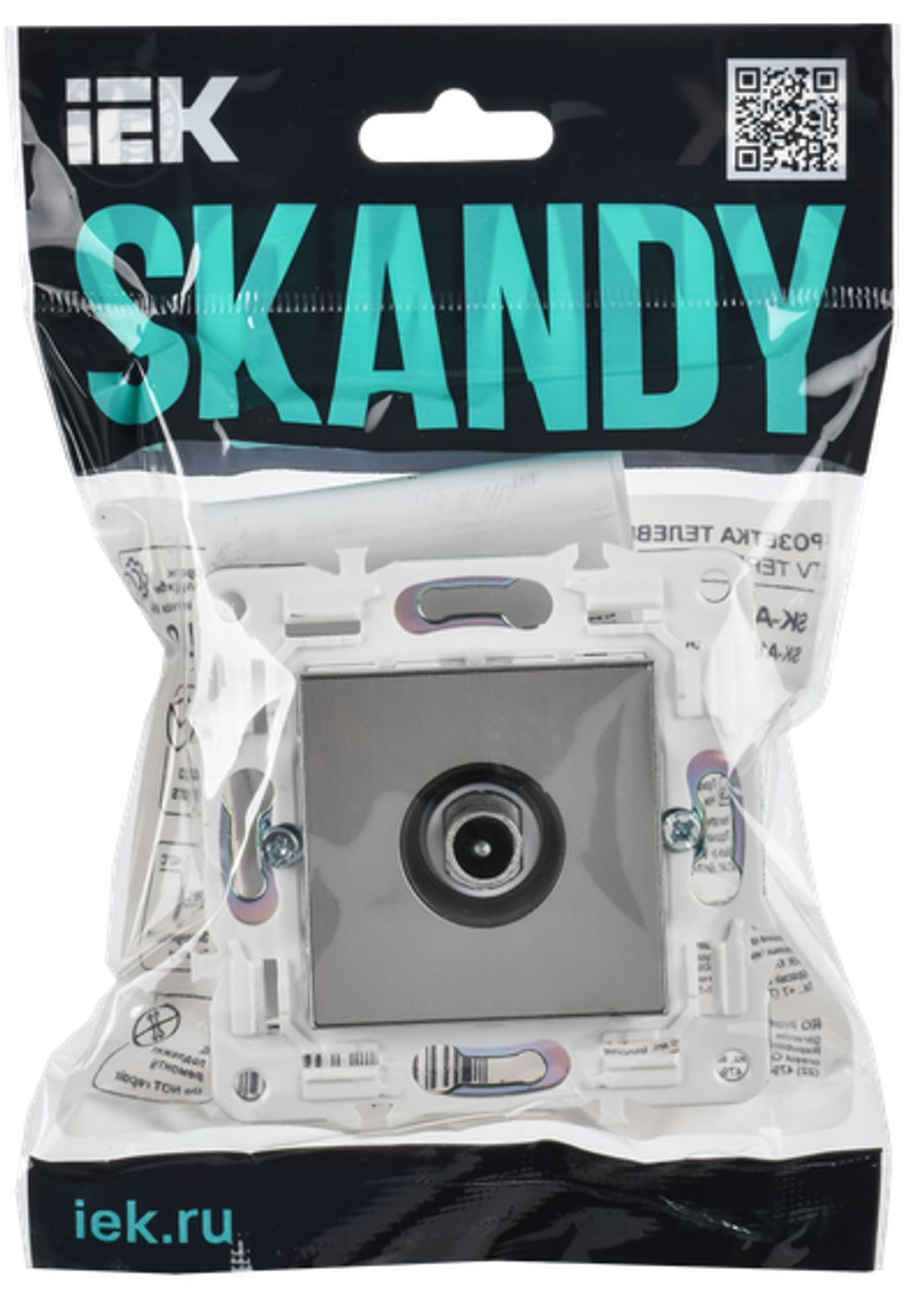 SKANDY Розетка TV проходная SK-A17N металл никель IEK