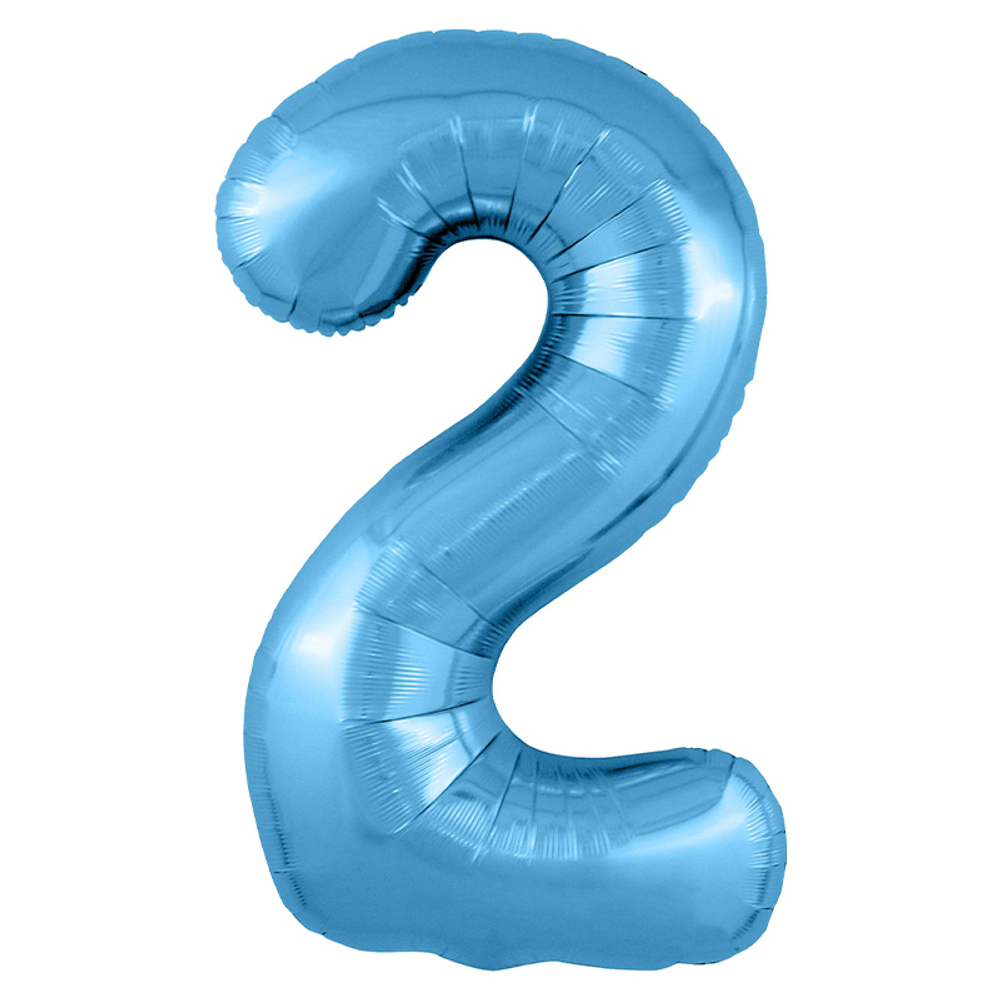 Фольгированная цифра, цвет Голубой 102 см