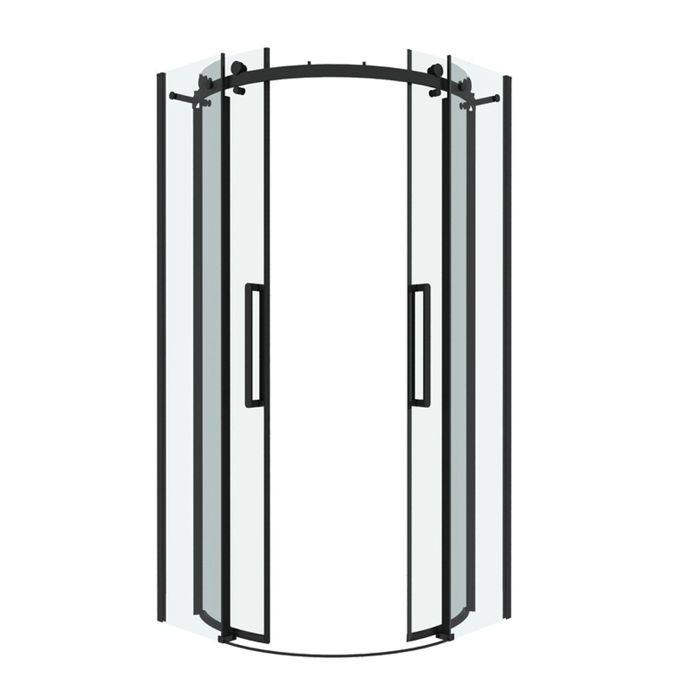 Душевое ограждение Grossman Classic 301.K33.04.9090.21.00 (90х90х195) четверть круга,раздвижная,черный матовый,стекло прозрачное, 1 место
