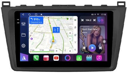 Магнитола для Mazda 6 GH 2007-2012 - FarCar BM012M монитор 9.5" QLED на Android 14, TS10, 4+32Гб, CarPlay, 4G SIM-слот