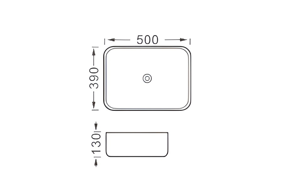 Раковина накладная для установки на столешницу AQUATEK ВЕГА AQ5515-MB 500*390*130, матовый черный