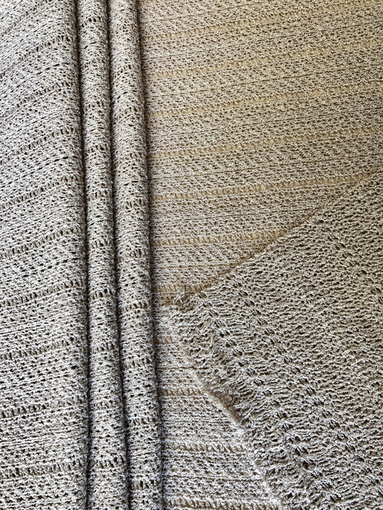 Трикотаж ажур, беж светлый, хлопок SHYA