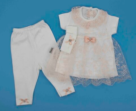 костюм Три цветочка платье + штанишки 4641