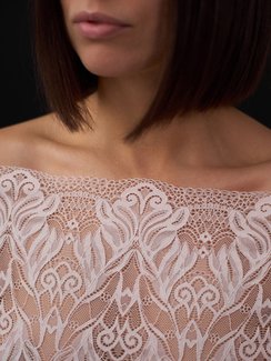 03-294 Кружево эластичное 24 см, серебристый пион 168