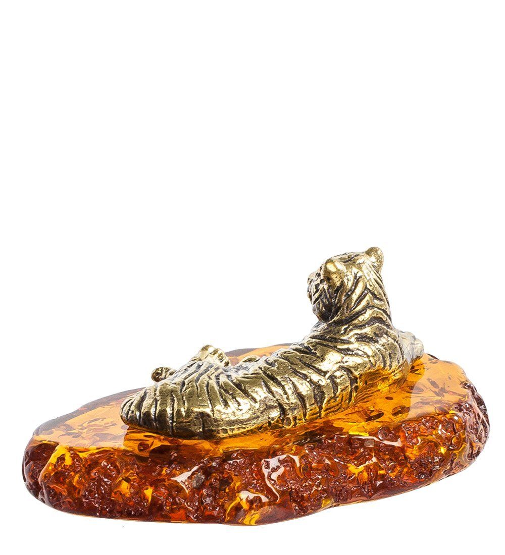 Народные промыслы AM-1350 Фигурка «Тигр» (латунь, янтарь)