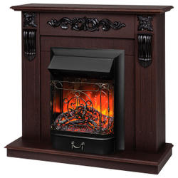 Электрокамин RealFlame Dominica DN орех с очагом Majestic Lux Black