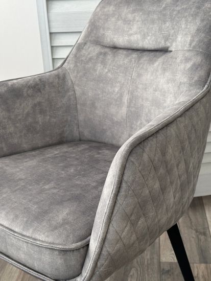 Стул RENLY 180 град. поворот. 7525-180 Серый, велюр / Черный