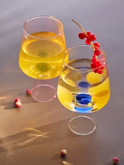 Набор бокалов для вина orb, 400 мл, синий/янтарный, 2 шт.