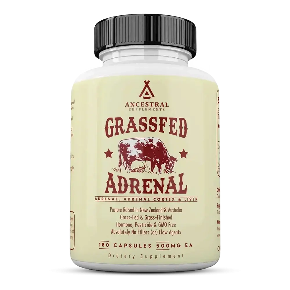 Ancestral Supplements - Grass fed Adrenal 180 capsules 500mg