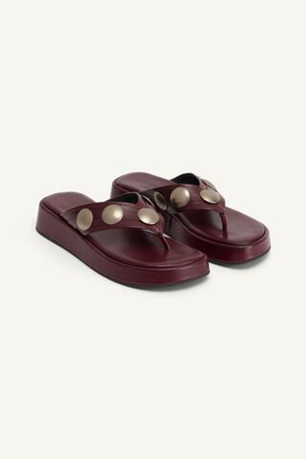 ZARA КОЖАНЫЕ САНДАЛИИ, БОРДОВЫЙ