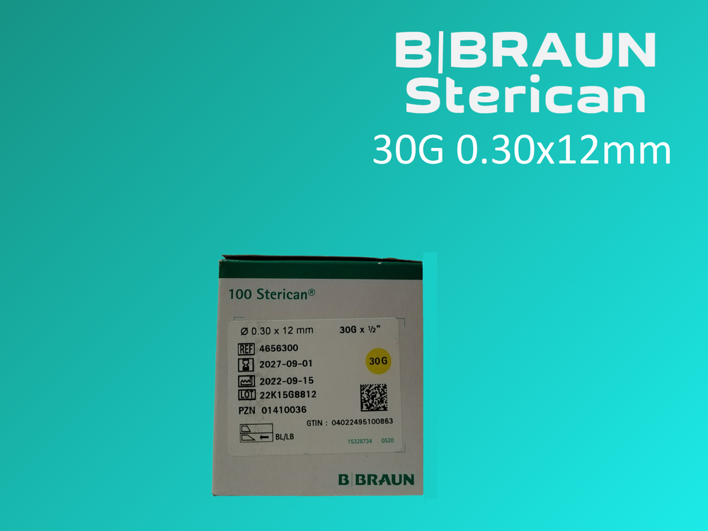 Игла инъекционная 30G (0,30х12мм) СТЕРИКАН (Sterican) уп.100шт B.Braun, Германия