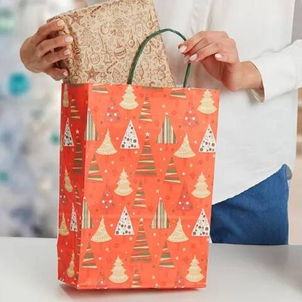 Пакет крафт Елка, 22*31,5*11 см