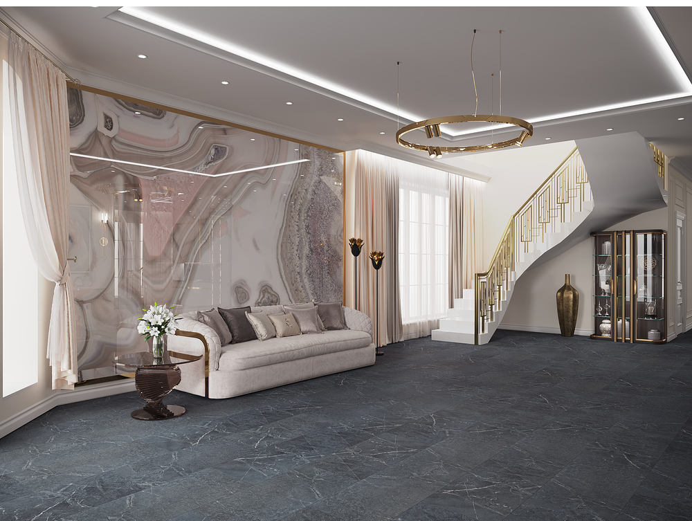 LVT-плитка VINILAM 91909 Ионический Мрамор (4,513м2) клеевой