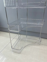 Полка для ванны угловая двойная «Фреш»прозрачная 25,7х29,7х25,7см