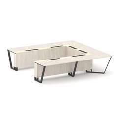 Steel Meet Стол переговорный П-образный KMK-PR.B.SP-11P Денвер Светлый/Ваниль Глянец/Металл Антрацит