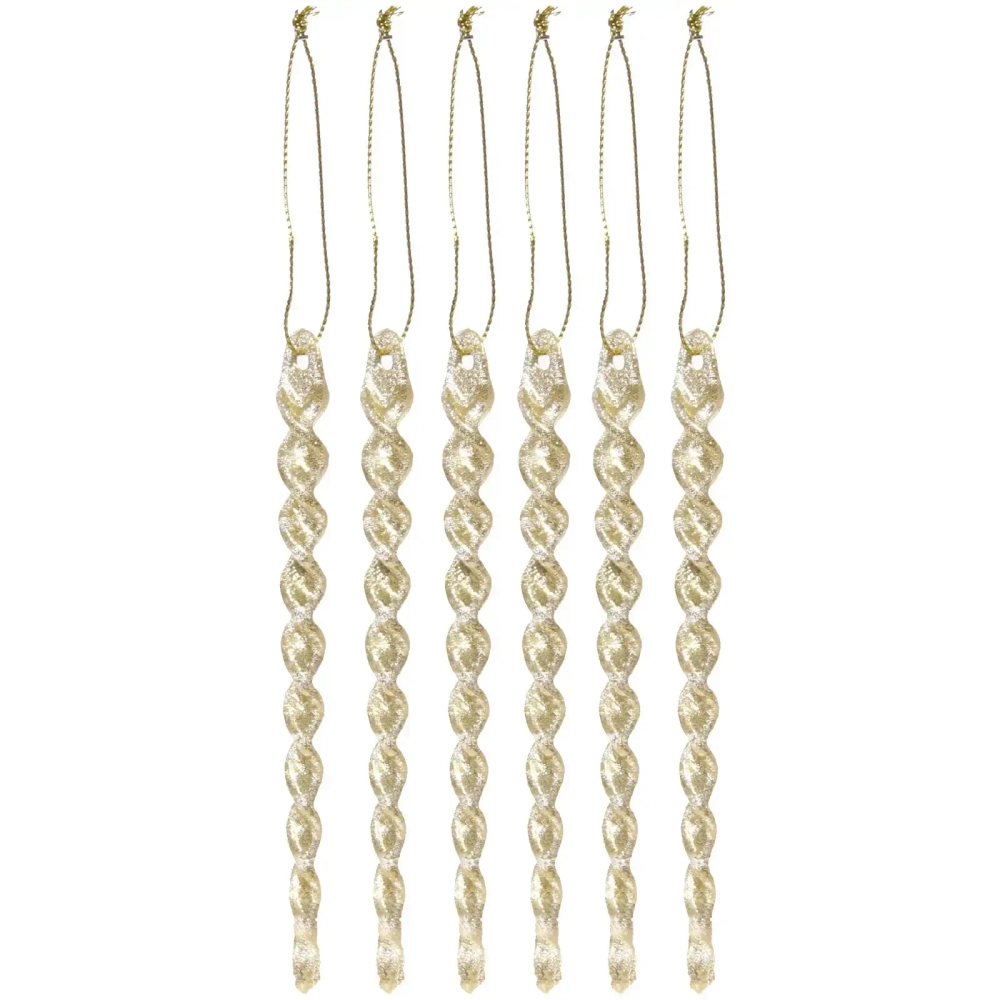 Подвеска «Волшебная сосулька» 13 см (набор 6 шт), Золото