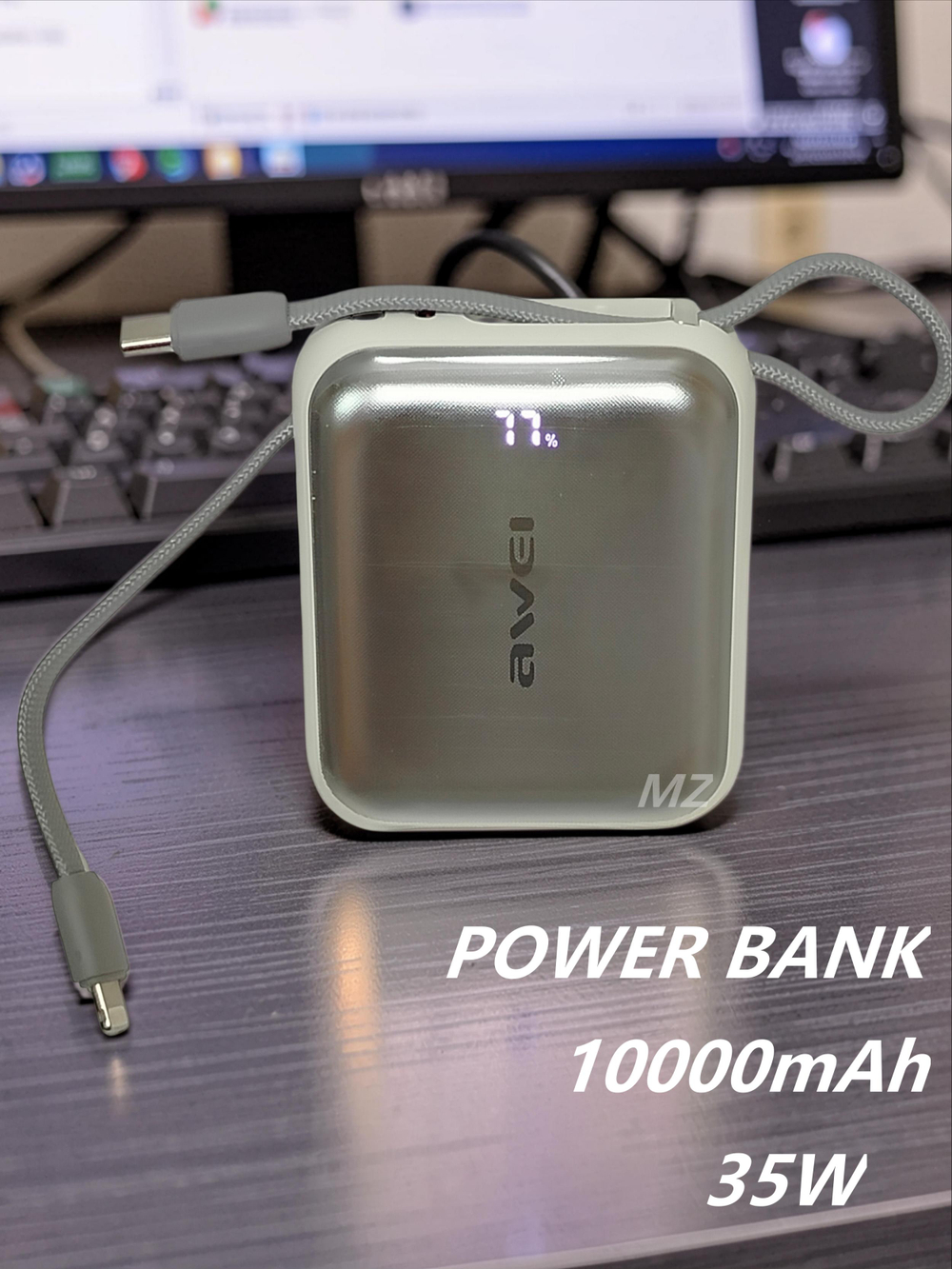 Повербанк (PowerBank) 10000mAh портативный с индикацией заряда PA-15