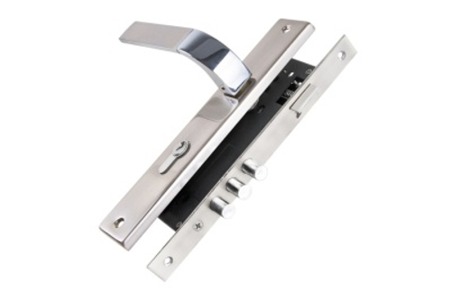 Замок врезной Никель матовый с ручкой KIT P90 4585/3 CRONA SN