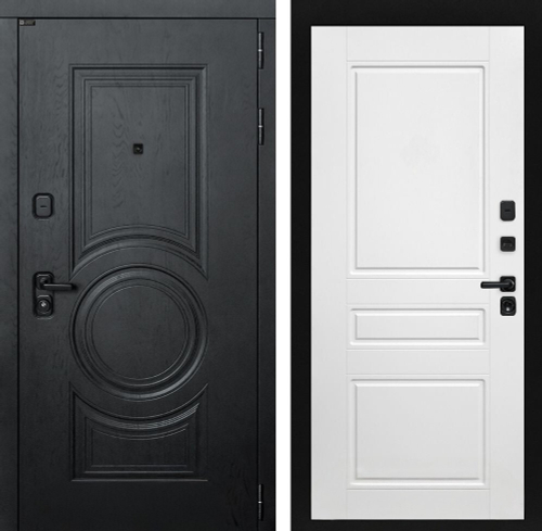 Стальная дверь Альберо блэк/Белый софт - 1094