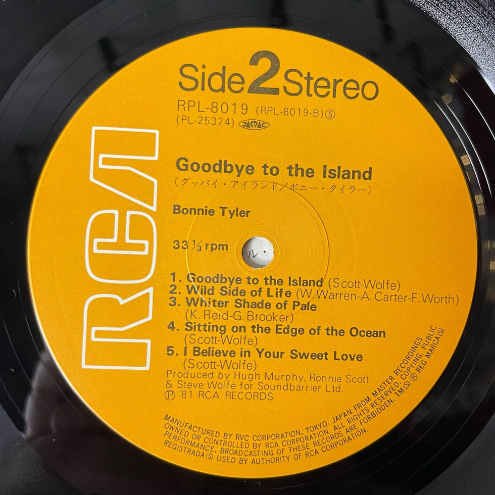 Винтажная виниловая пластинка LP Bonnie Tyler Goodbye To The Island (Japan 1981) (No Obi)