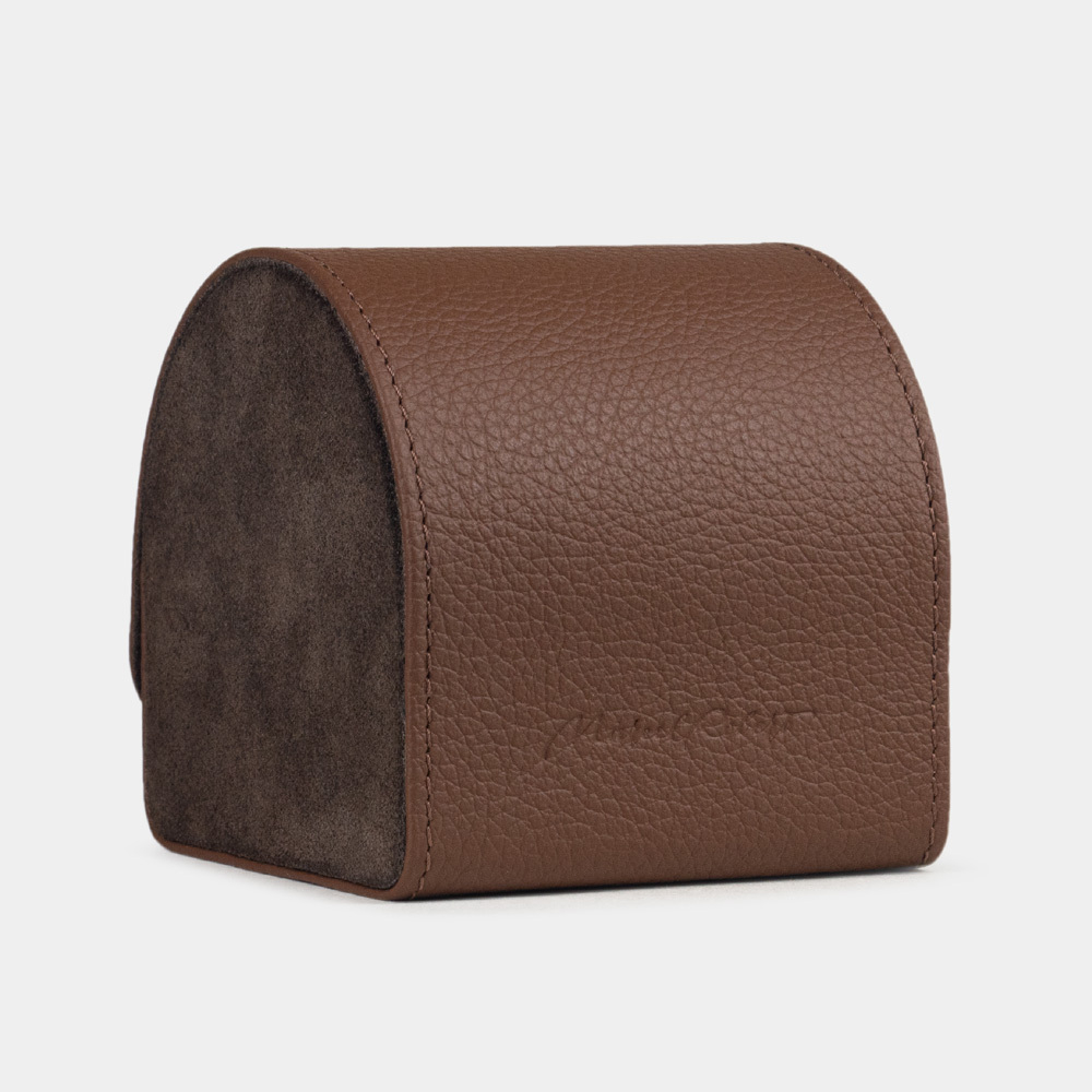 Коробка для часов из кожи теленка, цвета шоколад