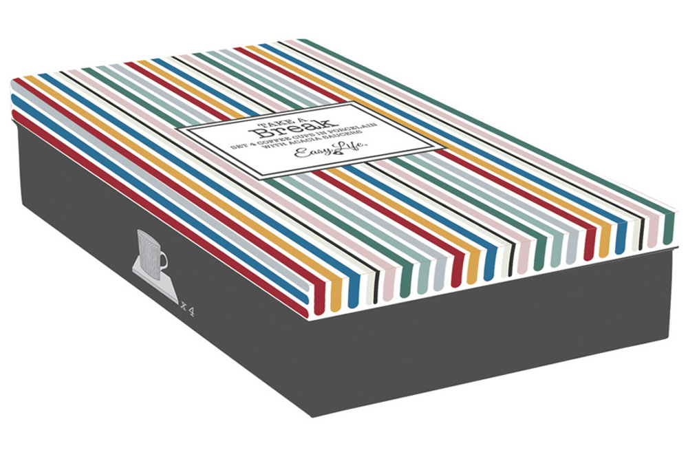 Набор чашек для кофе 4шт 110мл Easy Life Время отдыха серый