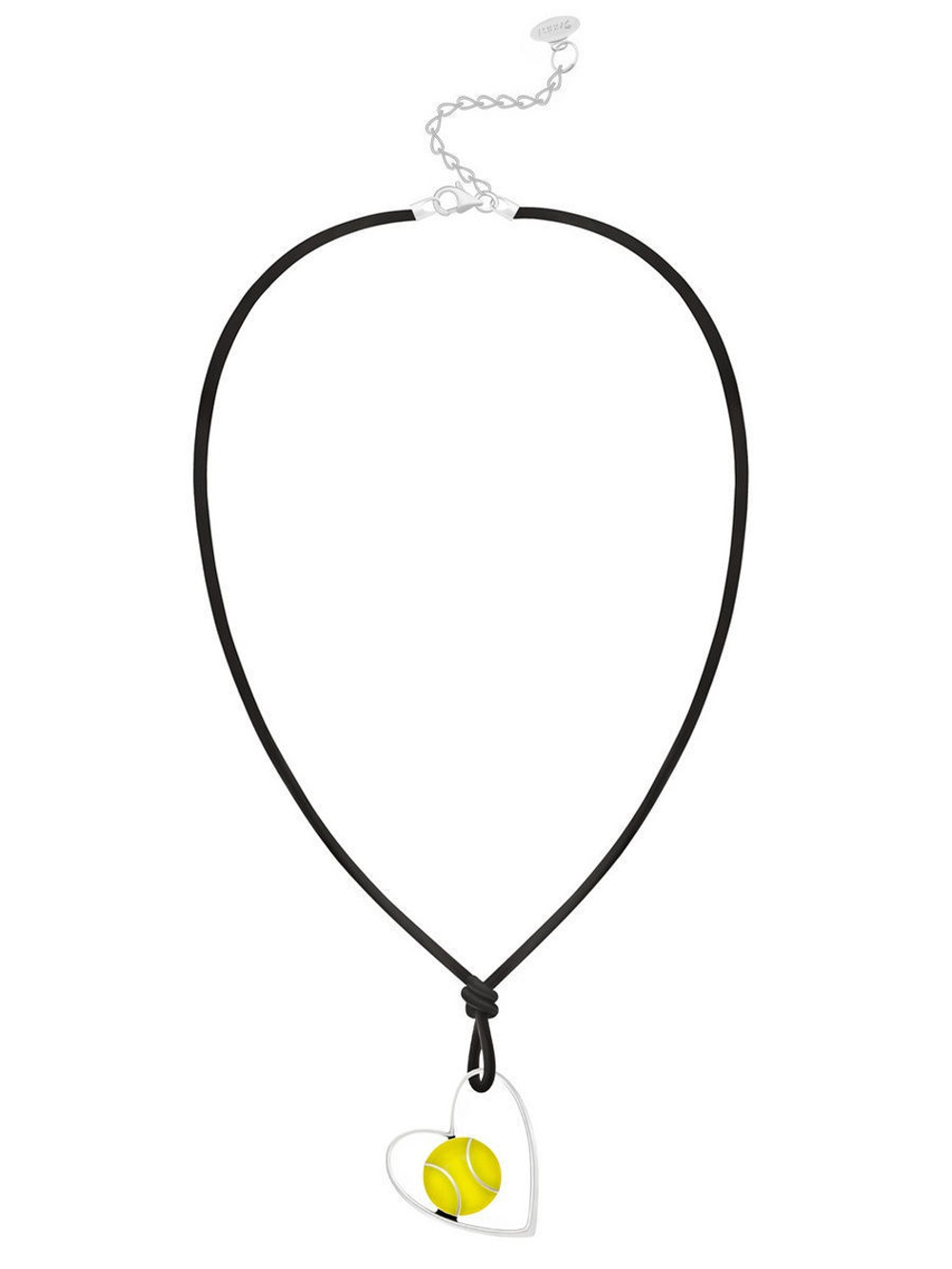 "Теннис" подвеска в серебряном покрытии из коллекции "Olympic" от Jenavi с замком карабин