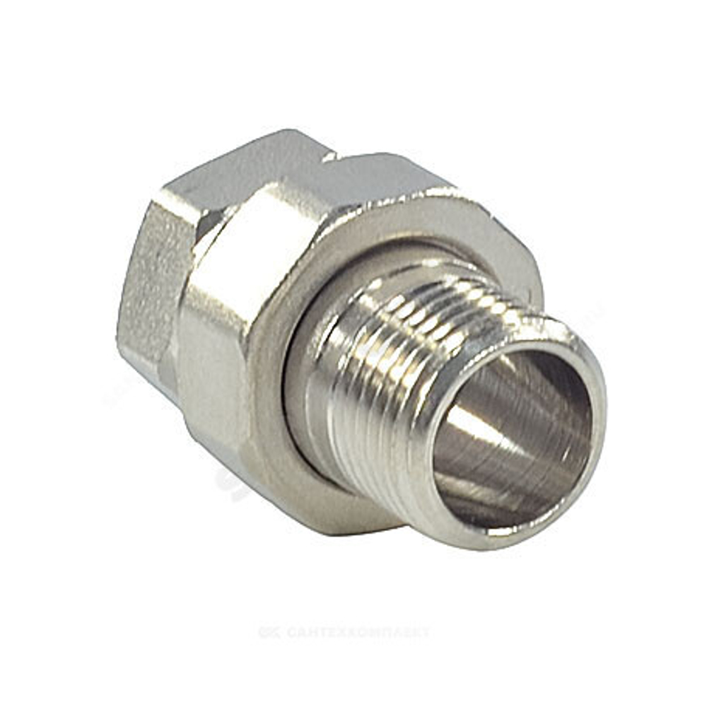 Соединитель латунь никель американка Ду 20 (3/4") прямой ВР/НР SantechSystems