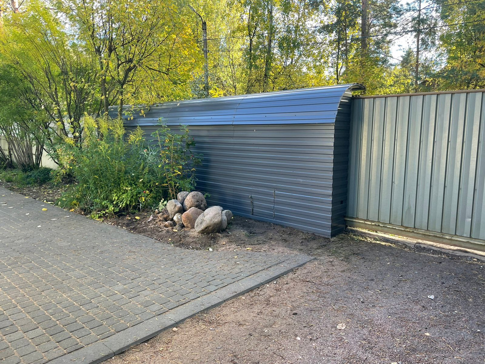 Навес под откатные ворота.