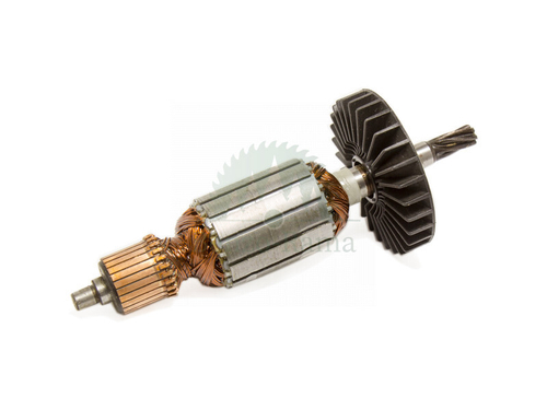 Ротор (якорь) для перфоратора Makita HR-2470 L-163 mm, D-35,5 mm, 6 зубьев, наклон вправо