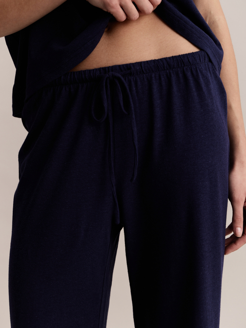 Брюки Roy Pants Navy Blue in Hemp