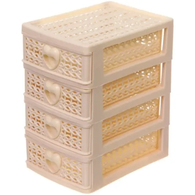 Комод малый «ПАЛЕРМО», цвет бежевый, 4 отделения, 13*9*15см