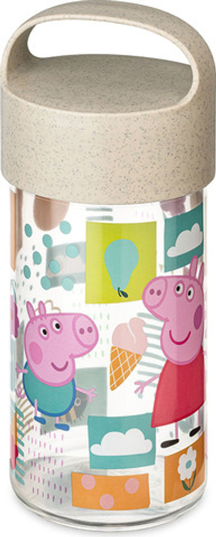 Детская бутылка для воды Koziol Buddy Swinka Peppa, пластик, 500 мл, бежевая
