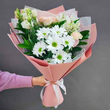 Авторский букет в розовой гамме