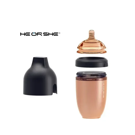 Бутылочка для кормления Heorshe от 0 месяцев, 240 мл Чёрная