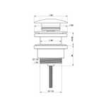 Донный клапан для раковины 1 1/4 WONZON & WOGHAND, Черный матовый (WW-88SS07-MB)