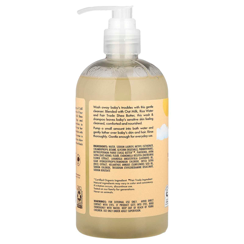 SheaMoisture, детский увлажняющий гель для тела и шампунь, овсяное молоко и рисовая вода, 384 мл (13  жидк. унций)