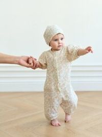 Ромпер муслиновый с рукавом-фонариком "Зефирный луг" 0+