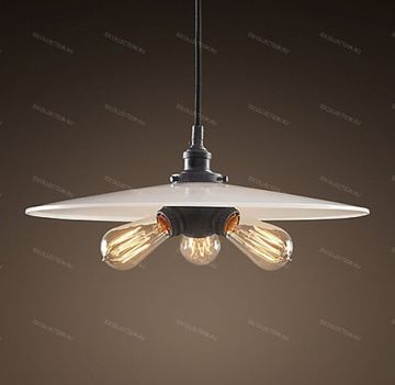 Потолочный светильник 20TH C. FACTORY FILAMENT MILK GLASS TRIPLE Restoration Hardware