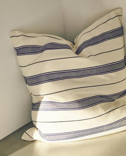 ZARA HOME НАВОЛОЧКА В ПОЛОСКУ, СИНИЙ