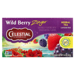 Celestial Seasonings, Травяной чай, Без кофеина, Лесная ягода Зингер, 20 чайных пакетиков, 1,7 унции (47 г)