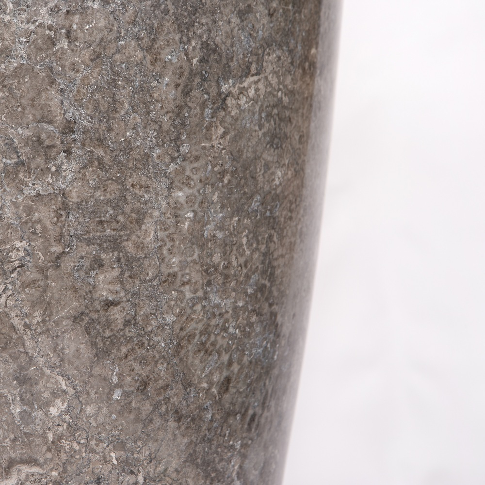 Раковина напольная из мрамора Round Midle Big Grey MN-01708 (45*45*90 см)