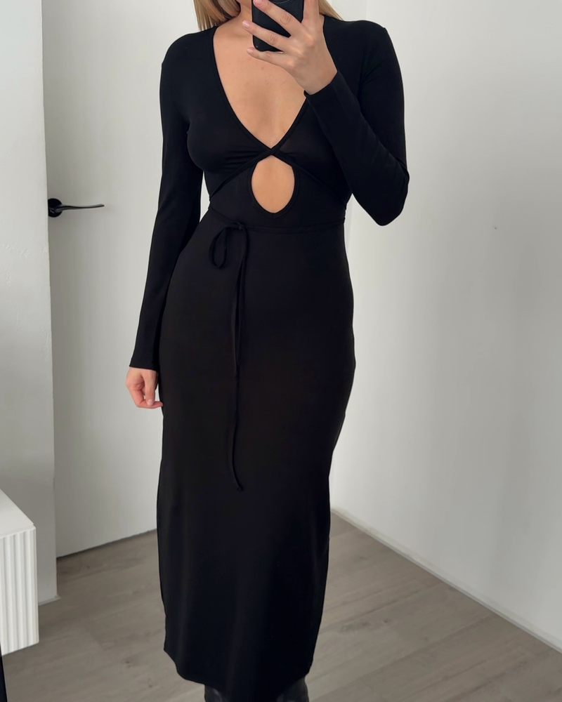 Платье трикотажное с завязками